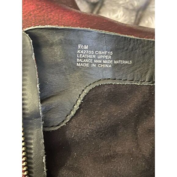 9.5 kork ease triple belted ankle boots/booties red leather italian - Picture 9 of 12